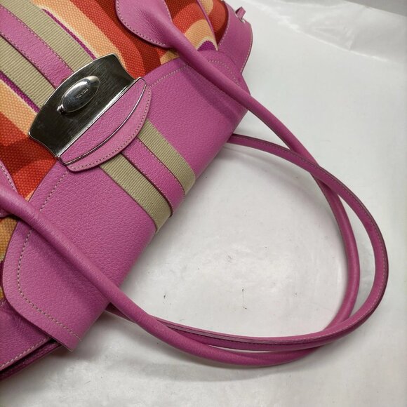 Authentic Prada Pink Canvas Hand Bag mon715-110525 - Picture 6 of 16